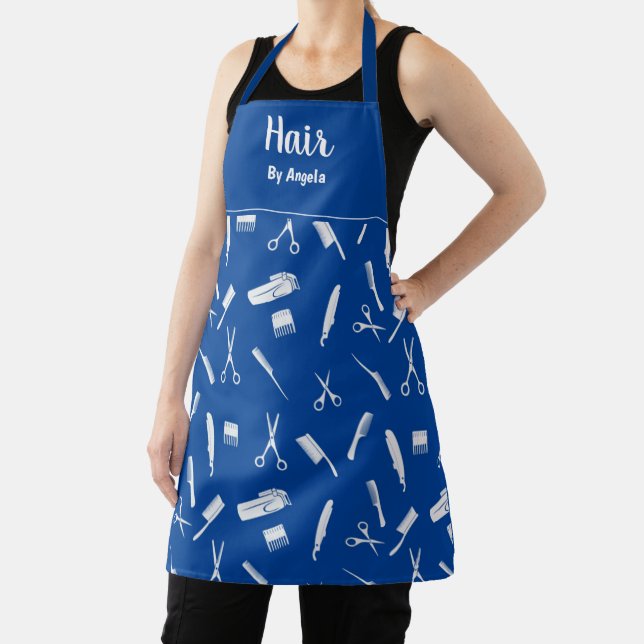 Personalised Hair Stylist Navy Apron (Insitu)