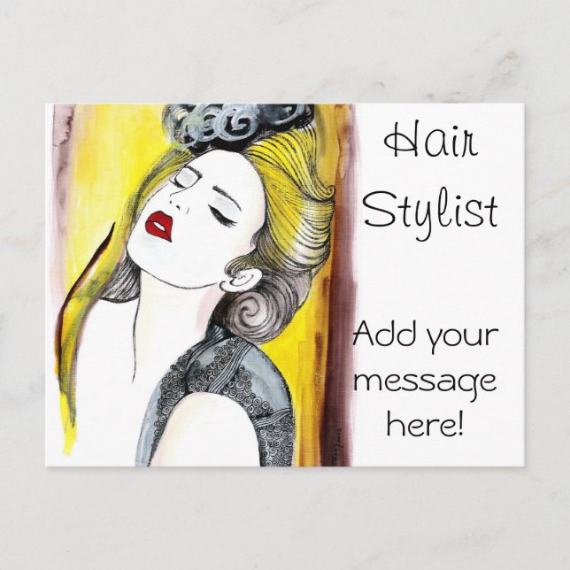 Personalised Hair Stylist Postcard (Front)