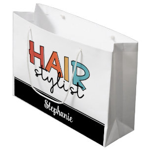 Personalised Hair Stylist Retro Hairdresser Gift Large Gift Bag