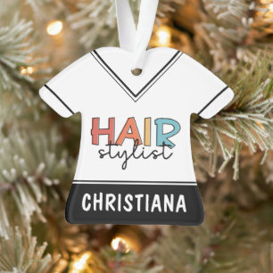Personalised Hair Stylist Retro Hairdresser Gift Ornament