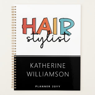 Personalised Hair Stylist Retro Hairdresser Gift Planner