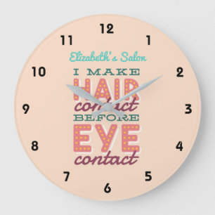 Personalised Hair Stylist RETRO Salon Cool Large Clock