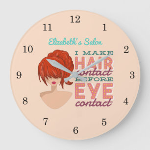 Personalised Hair Stylist RETRO Salon Large Clock