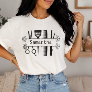 Personalised Hair Stylist Scissors Hairdresser  T-Shirt