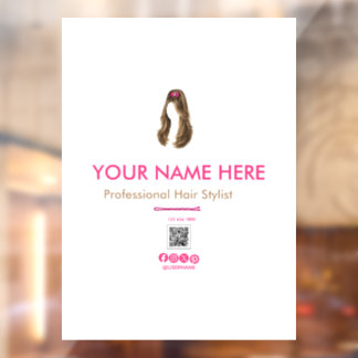 Personalised Hair Stylist Window Cling
