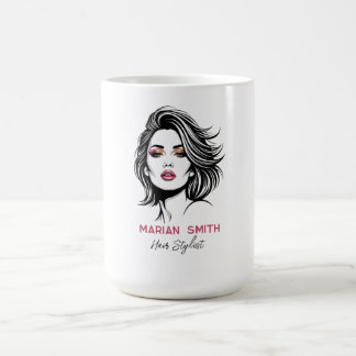 Personalised Hair Stylist with Glam Beauty Face Coffee Mug
