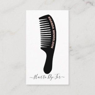 Personalised hairdresser comb and barber business card