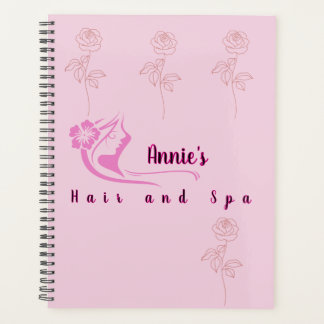 Personalised hairstylist pink rosePlanner Planner