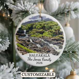 Personalised Haleakalā National Park Custom Hawaii Ceramic Tree Decoration