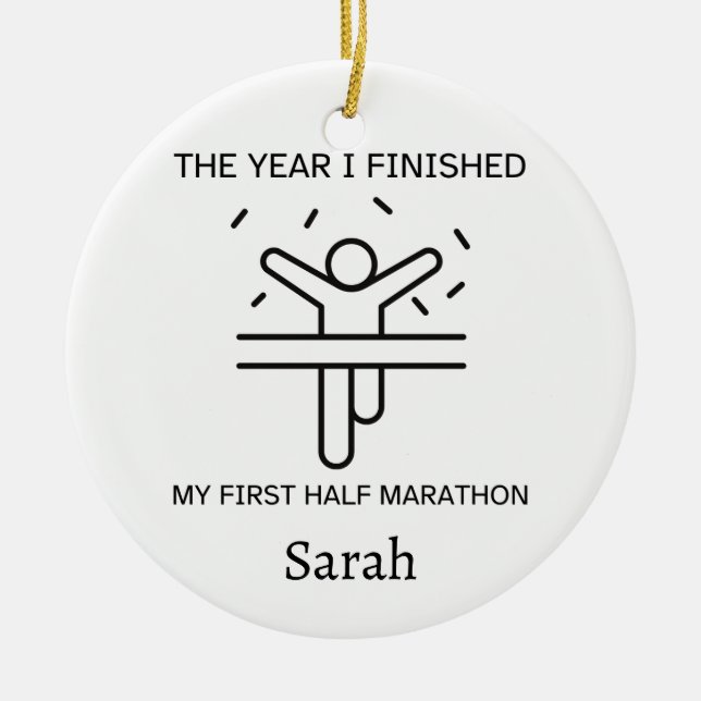  Personalised Half Marathon Ornament Gift for her (Front)