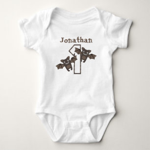 Personalised Halloween Bat First Birthday Baby Bodysuit
