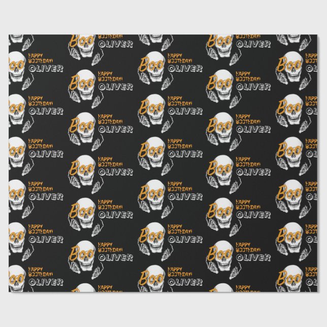 Personalised Halloween birthday Wrap Wrapping Paper (Flat)