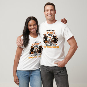 Personalised Halloween Black Cat Family Collection T-Shirt