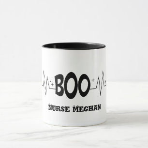 Personalised Halloween Boo EKG   Mug