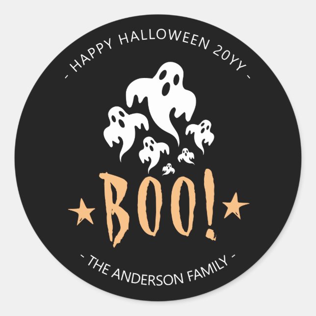 Personalised Halloween Boo Sticker (Front)