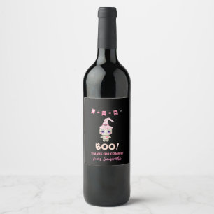 Personalised Halloween "Boo" Thank You Wine Label