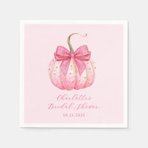 Personalised Halloween Bridal Shower Pink Pumpkin Napkin
