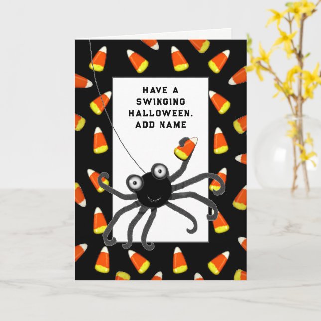 Personalised Halloween Card (Yellow Flower)