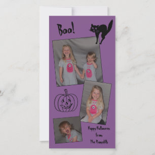 Personalised Halloween Card (cat, pumpkin)