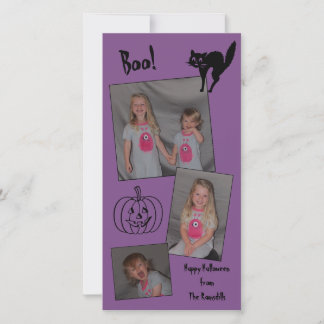 Personalised Halloween Card (cat, pumpkin)