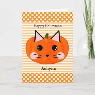 Personalised Halloween Cat Pumpkin Card