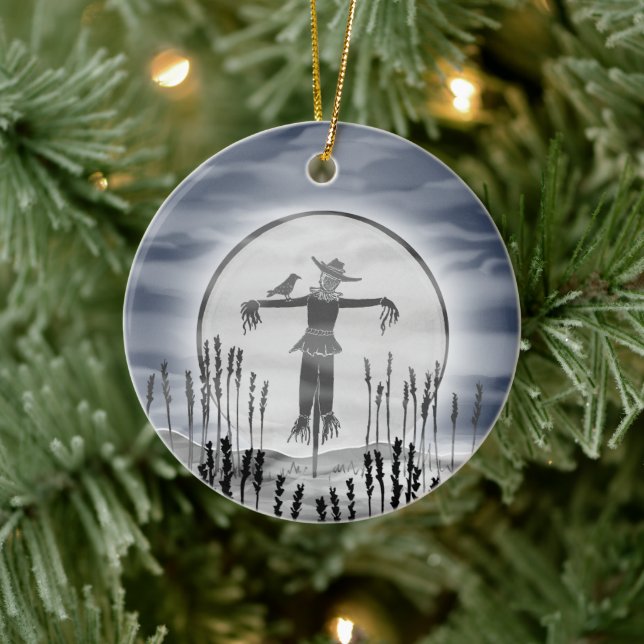 Personalised Halloween Creepy Scarecrow Ornament (Tree)