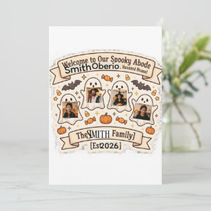Personalised Halloween Family Name Sign Edi Card