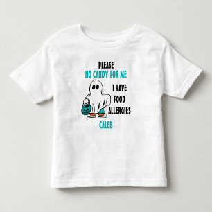 Personalised Halloween Food Allergy Alert Ghost Toddler T-Shirt