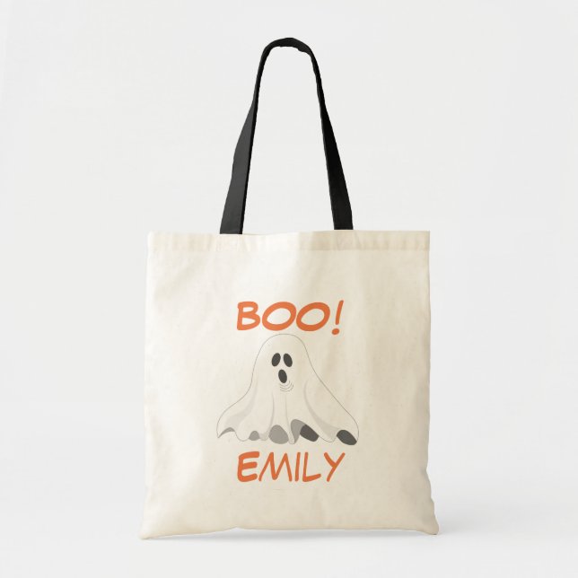 Personalised Halloween Ghost Tote Bag (Front)