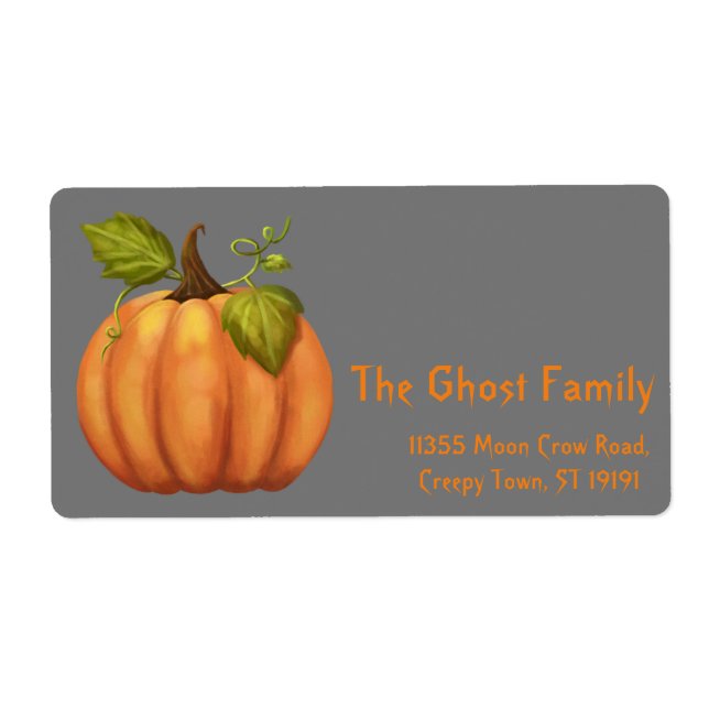 Personalised Halloween Ghosts Pumpkin Label (Front)