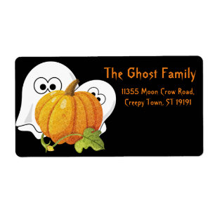 Personalised Halloween Ghosts Pumpkin Label