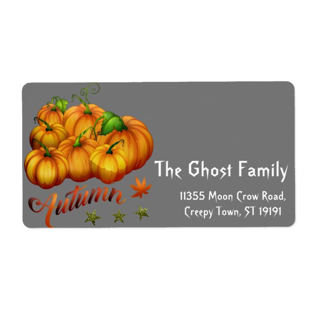 Personalised Halloween Ghosts Pumpkin Label (Front)