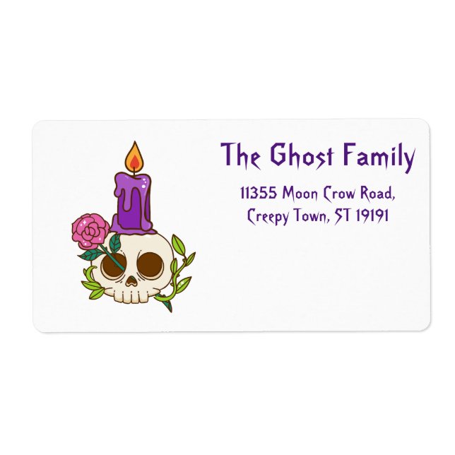 Personalised Halloween Ghosts Skull Floral (Front)