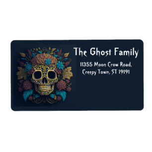 Personalised Halloween Ghosts Skull Floral