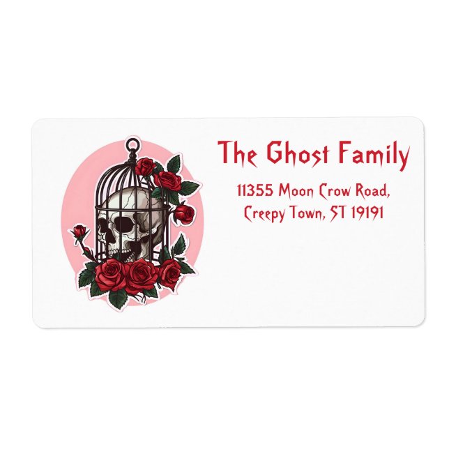 Personalised Halloween Ghosts Skull Floral (Front)