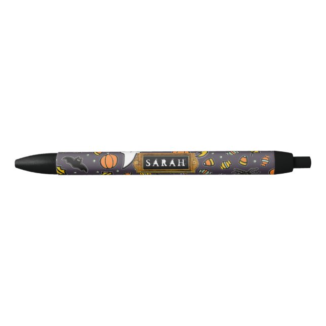 Personalised Halloween Gift Black Ink Pen (Front)