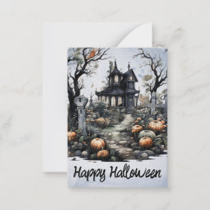 Personalised Halloween Haunted House Card
