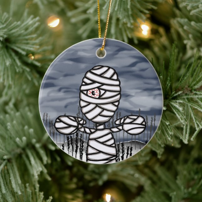 Personalised Halloween Horror Mummy Ornament (Tree)