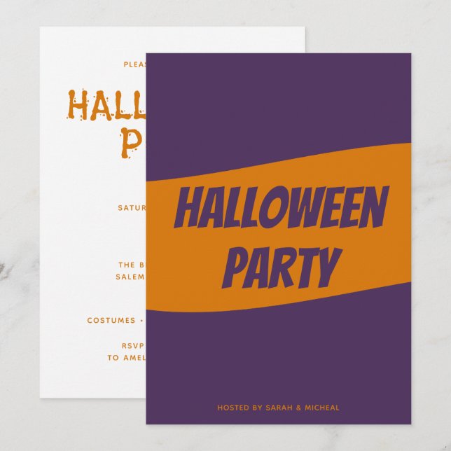 Personalised Halloween Invitation card (Front/Back)
