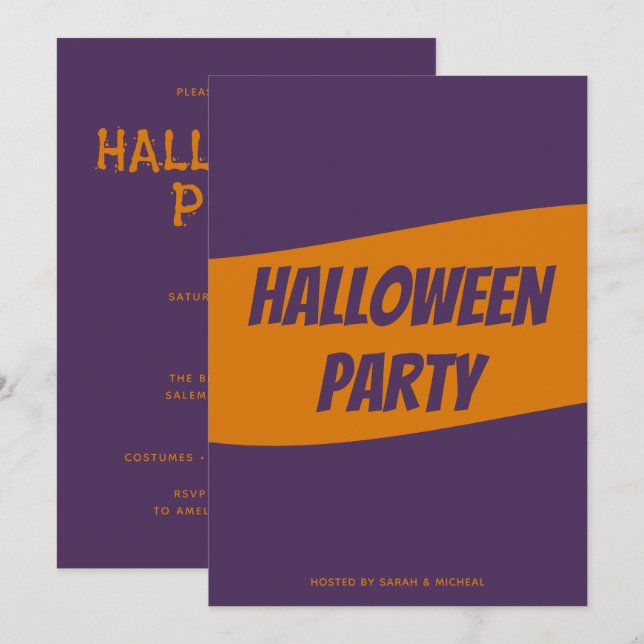 Personalised Halloween Invitation card (Front/Back)
