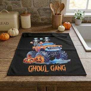 Personalised Halloween Kitchen Decor Tea Towel