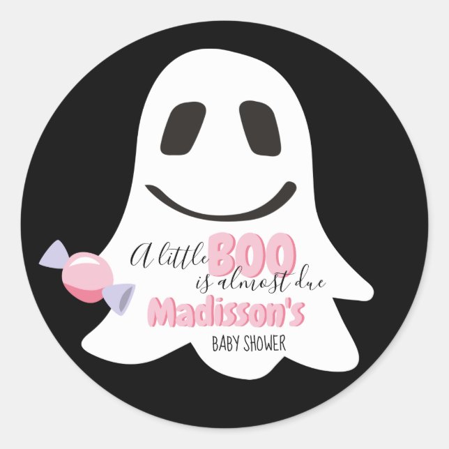 Personalised Halloween Little Boo Sticker (Front)
