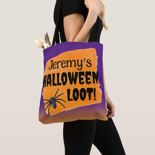 Personalised Halloween Loot Trick-or-Treat  Tote Bag (Close Up)
