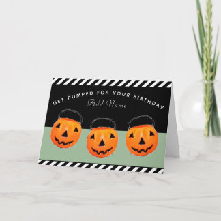 Personalised Halloween October Birthday Card