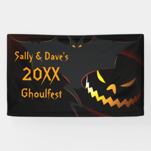 Personalised Halloween Party Banner Bat Lantern
