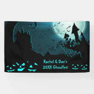 Personalised Halloween Party Banner Haunted House