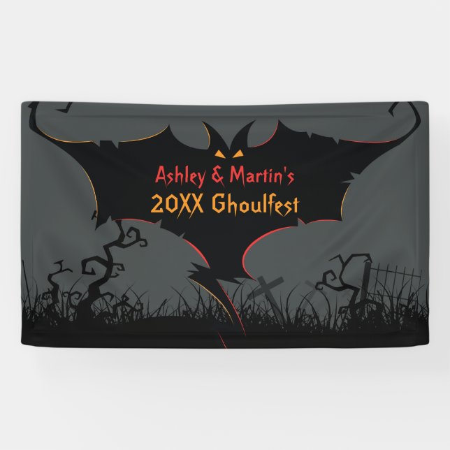 Personalised Halloween Party Banner Scary (Horizontal)