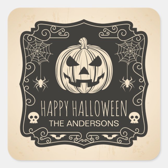 Personalised Halloween Party | Sticker Seal (Front)