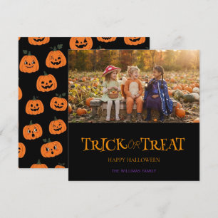Personalised Halloween Photo Card Trick or Treat