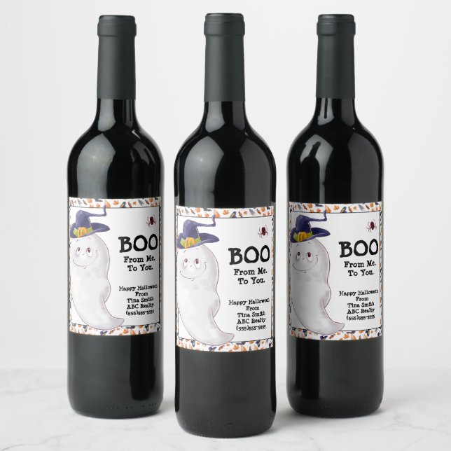Personalised Halloween Pop By Wine Label (Bottles)